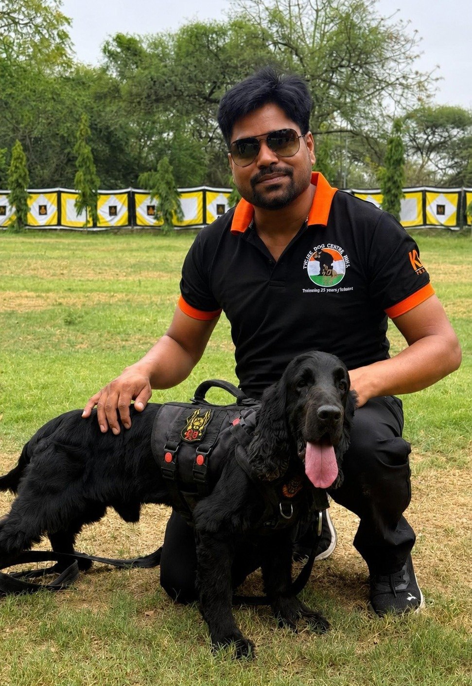 Dog training session